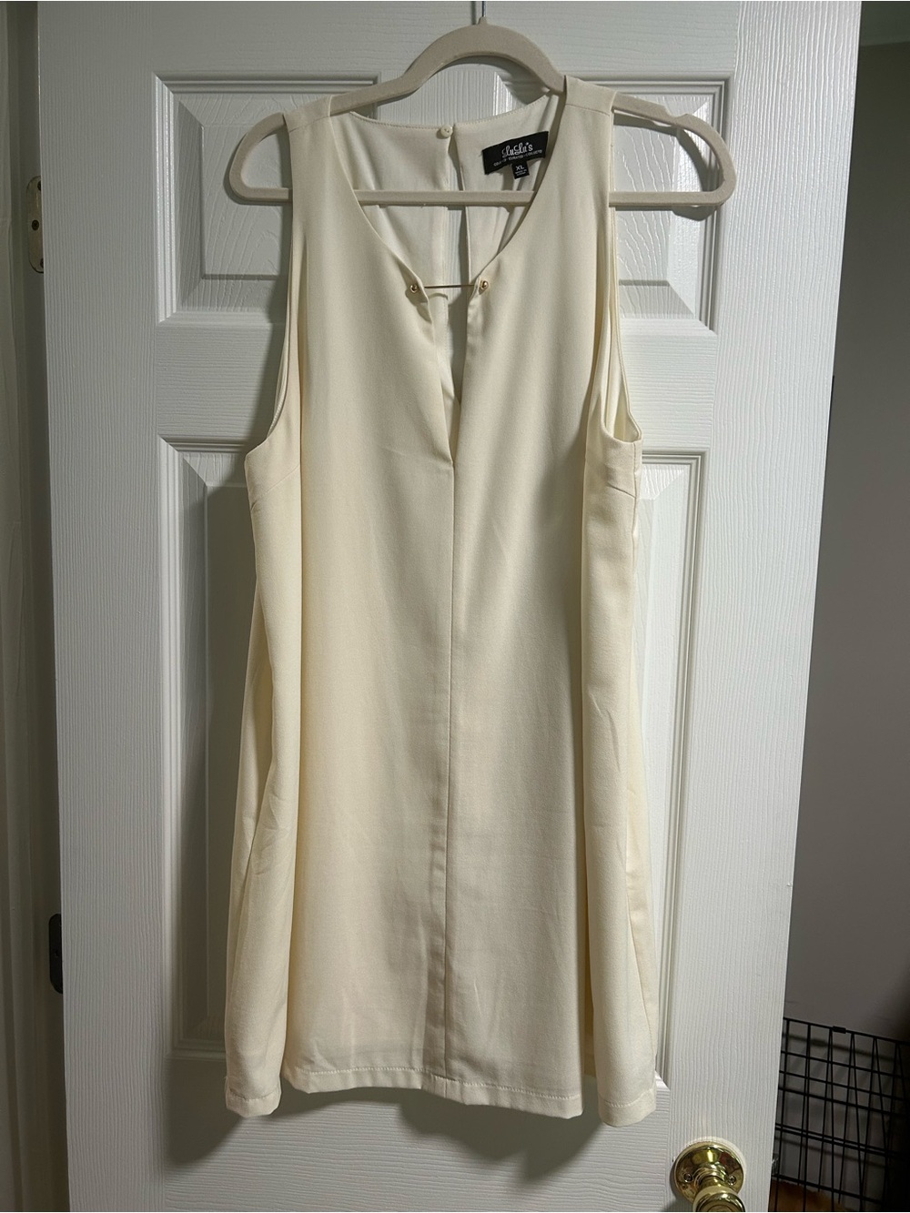 Lulu's Cream Sleeveless Shift Dress
